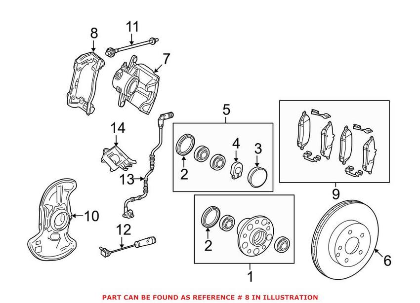 Mercedes Disc Brake Caliper Bracket - Front 2044210994